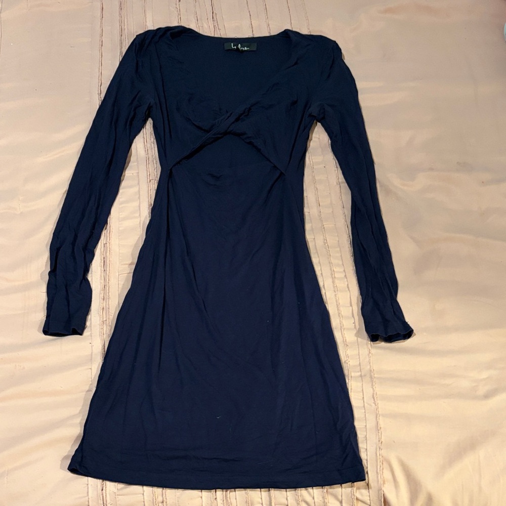 Lulu's Deep Blue Long Sleeve Dress